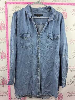 le chateau blouse shirt western buttons Light Blue Denim Tunic Shirt